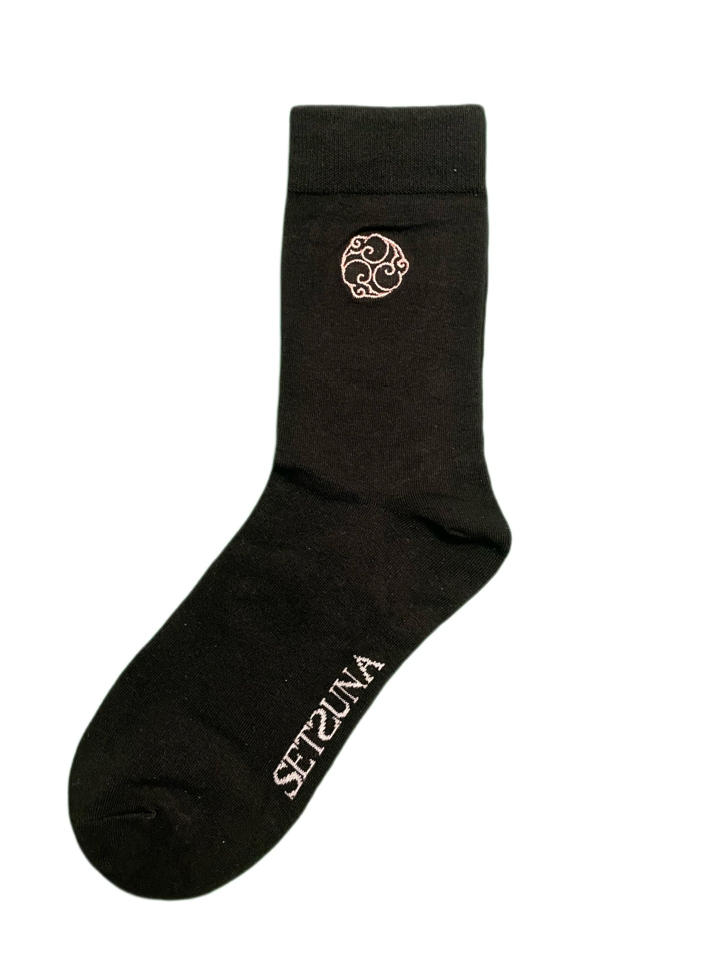 Kamon "家紋"embroidered Socks Black
